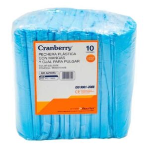 Pechera Plástica con Manga.  10 un  Cranberry