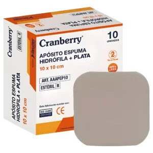 Apósito espuma hidrófila + plata, Cranberry, caja x 10 unids