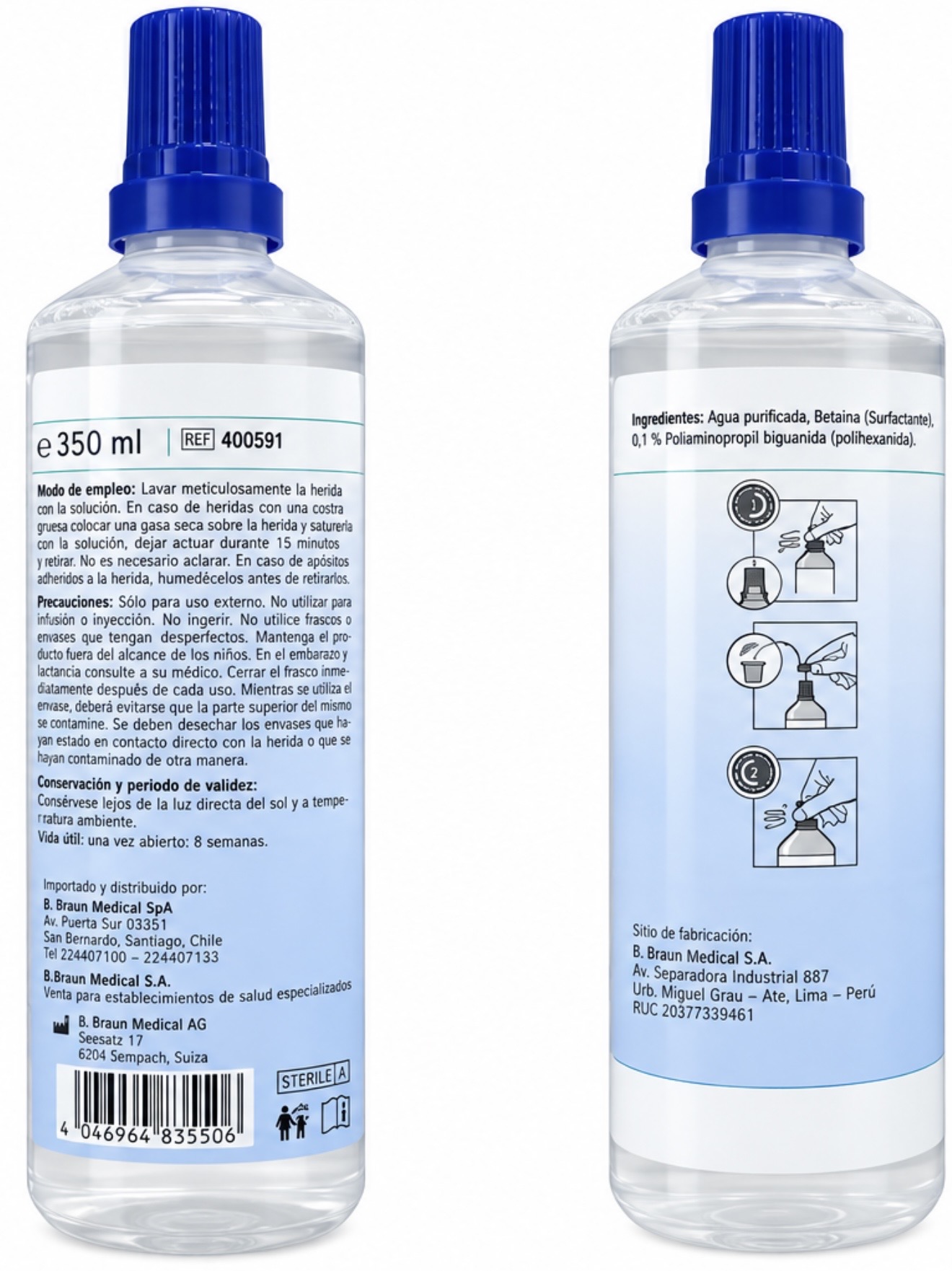 Prontosan 350 ml UNIDAD, limpiador heridas pelihexanida + betaína - Imagen 3