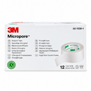 Tela Micropore 3M 2.5 cm x 9.1m blanca 1530-1 – Caja 12 unidad (Sin dispensador)